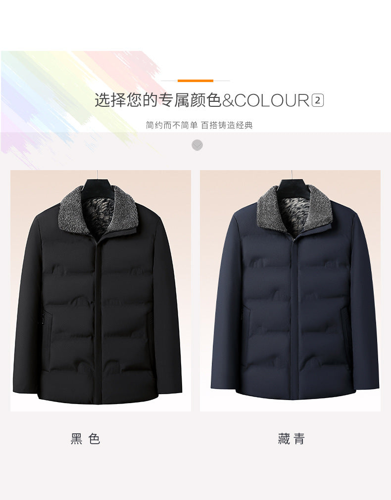 Middle-Aged and Elderly Men's Winter Cotton-Padded Jackets, Dad's Velvet Thickeneded Jackets, Elderly Grandpa's Cotton-Padded Jackets, Loose Grandpa's Cotton-Padded Jackets