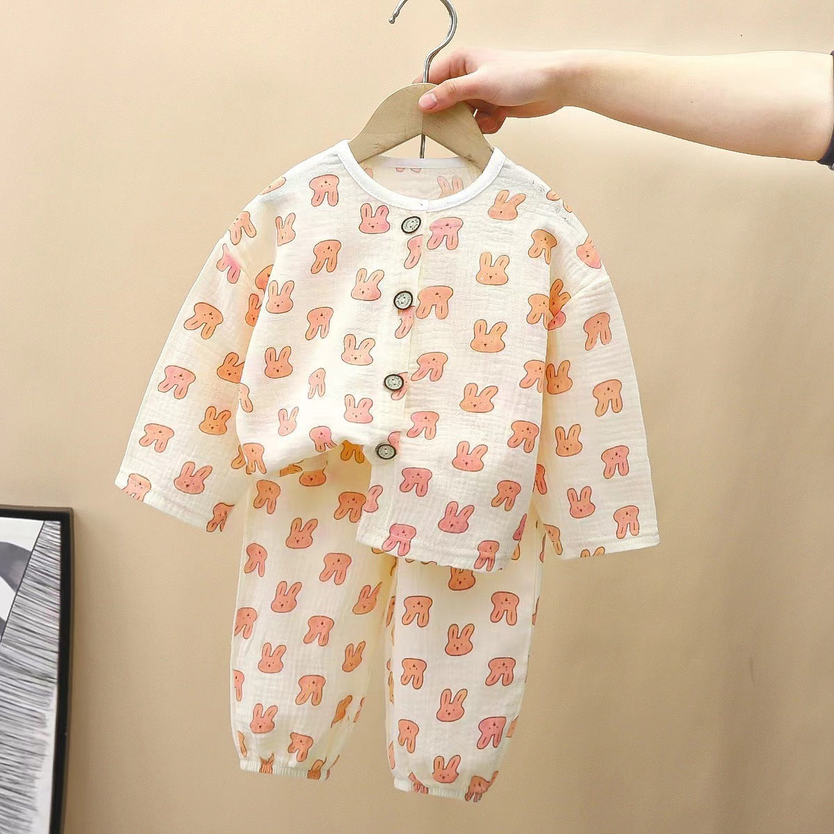 New Class A Children's Cotton Yarn Pajamas suit Boys and Girls Home Clothes Two-piece Cotton Baby's Spring and Autumn and Summer Children's Clothing