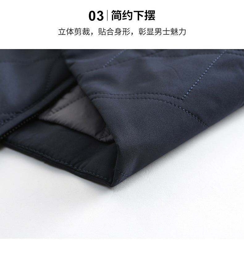 Middle-Aged Men's Jacket 2025 Winter New Style Lapel Middle-Aged Dad's Cotton-Padded Jacket Business Casual Men's Jacket Dropshipping