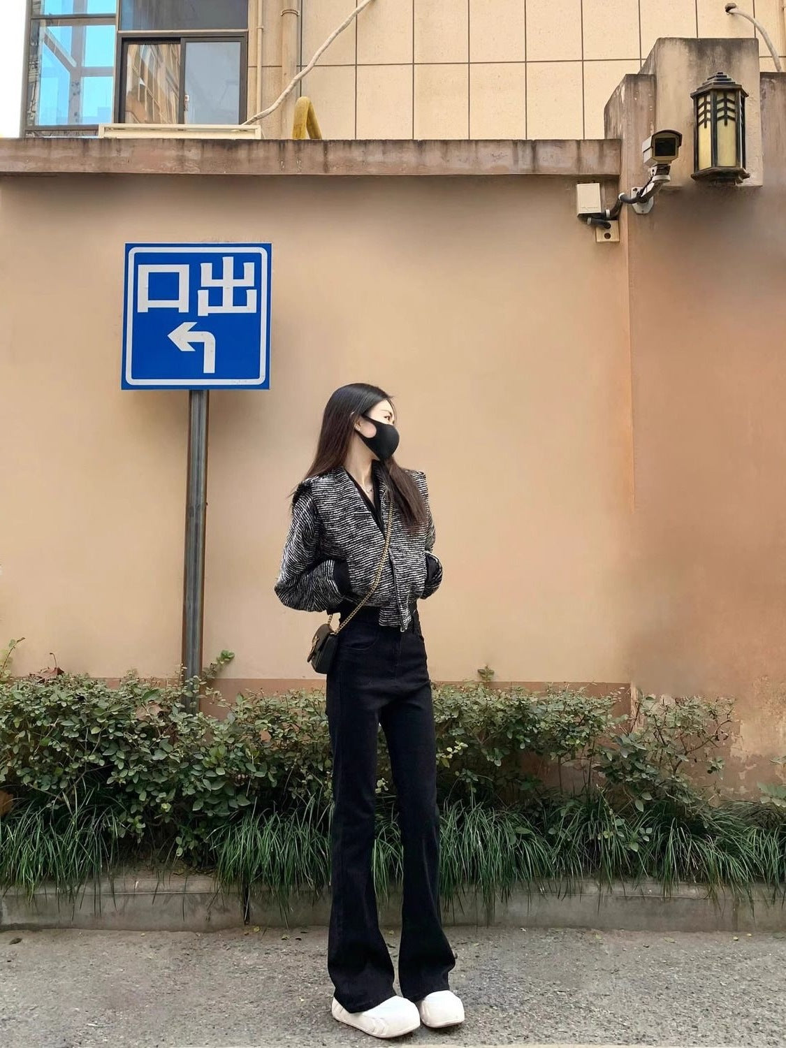 175 Tall Women's Black Bootcut Jeans for Autumn and Winter High-Waisted Elastic Slim Slim Flared Floor-Length Pants