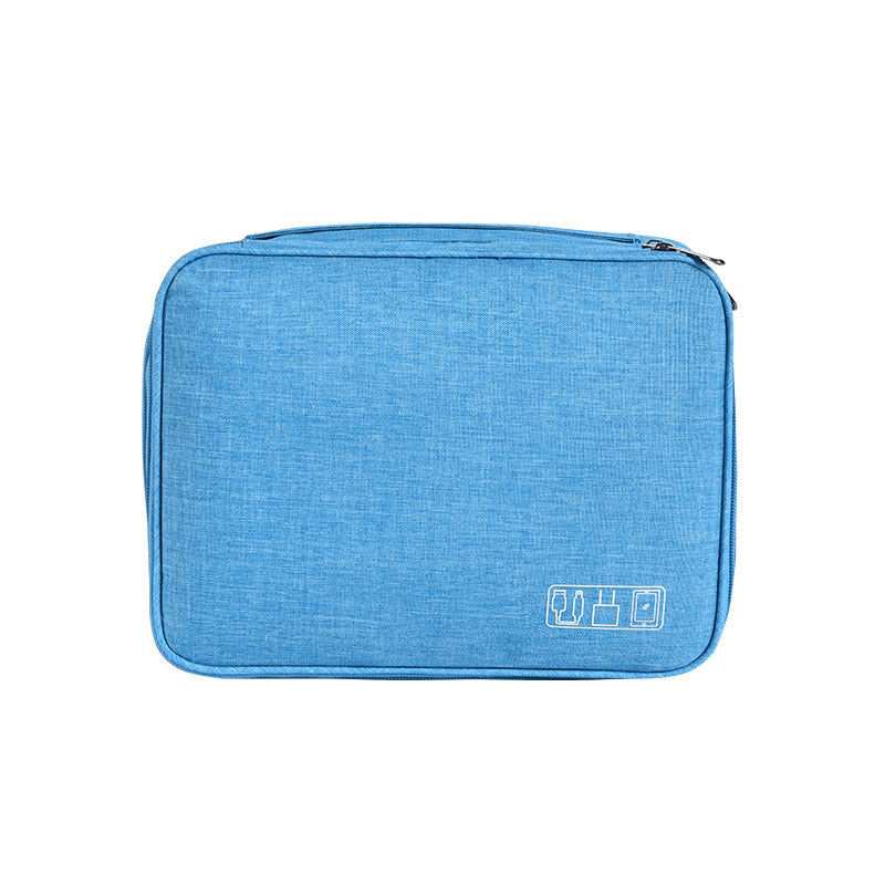 Oxford Cloth Data Cable Storage Bag, Cosmetics Travel Portable Handbag, Large Capacity Waterproof Portable Storage