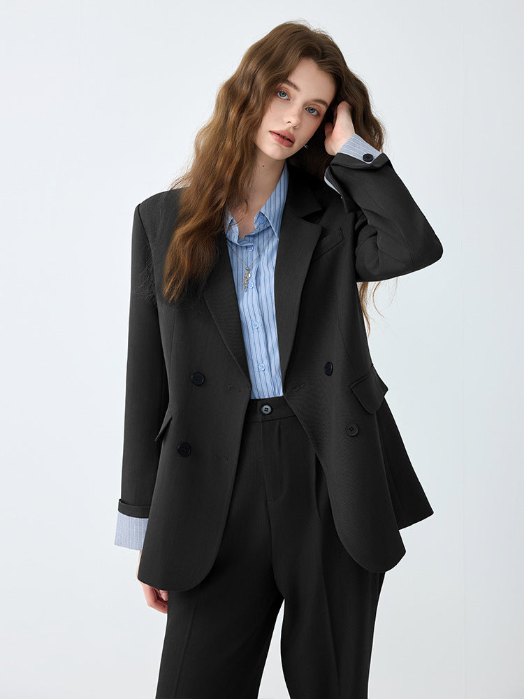 High-End Blazer Women's Autumn Professional Wear Elegant Goddess Style Classy Loose Casual Wide-Leg Pants Suit
