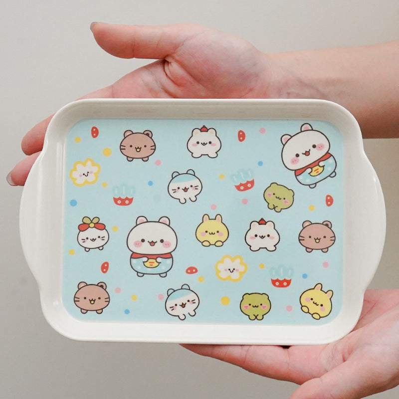 Melamine Tray, Water Cup, Fruit Snack Tray, Gift Coffee Tray, Small Square Tray, Plastic Storage Tray, Trendy Food Presentation Tray