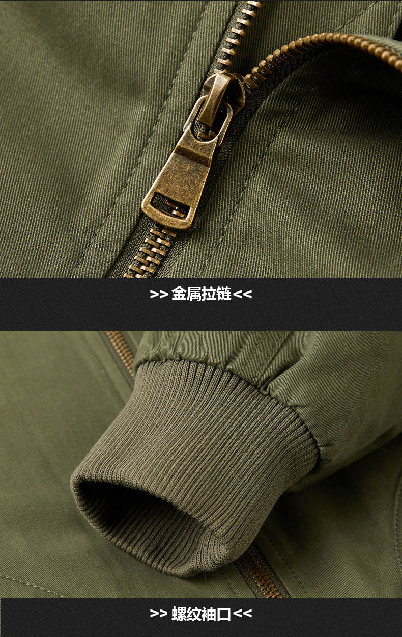 New Men's Fleece-Lined Popular Jacket, Winter Cross-Border Thickened Warm Cotton Coat, Pure Cotton Baseball Uniform Work Jacket