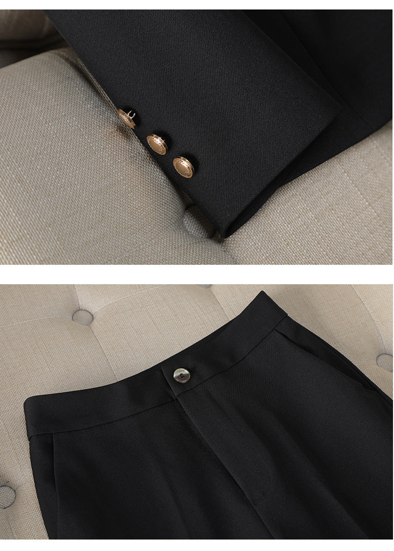 Cross-Border Women's Blazer for Spring and Autumn, New Style with a High-End Feel, Color-Blocking, Fashionable and Elegant, Goddess-Like Host Professional Suit