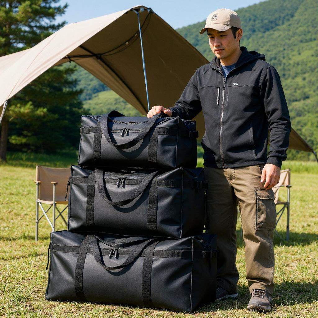 Large-Capacity Outdoor Equipment Storage Bag Camping Picnic Supplies Table and Chairs Barbecue Grill Canopy Waterproof Backpack Storage Box