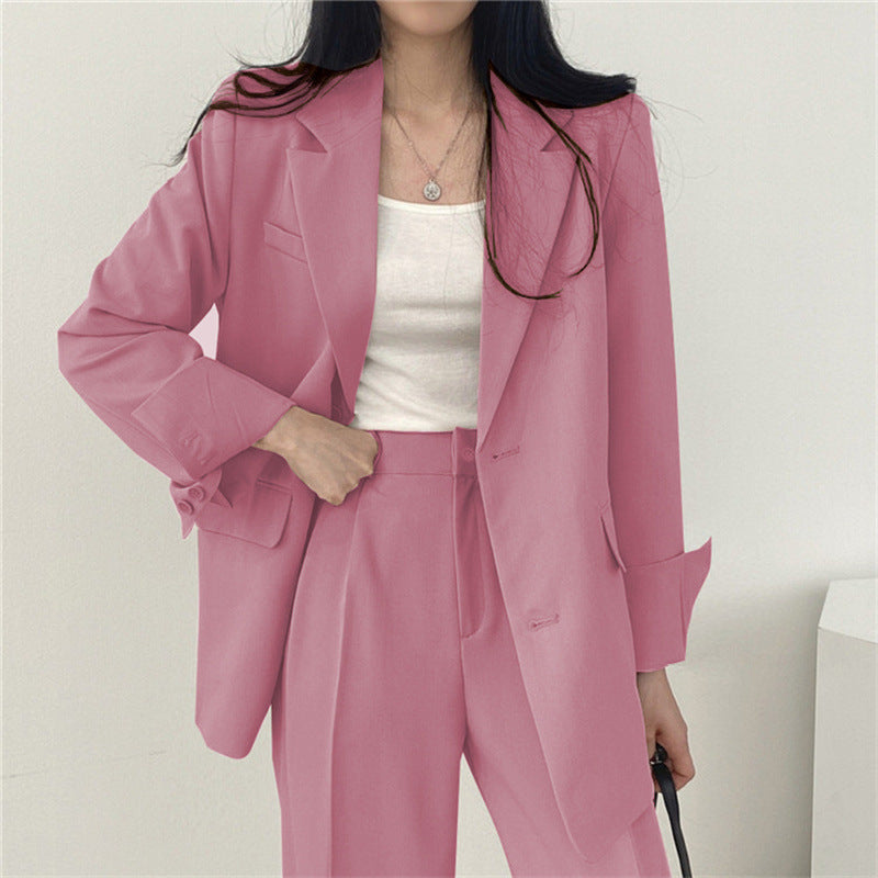 Suit Jacket High Sense Women's Spring and Autumn Design Sense Thin Niche Professional suit Temperament Slim-fit Small Suit Two-piece Set