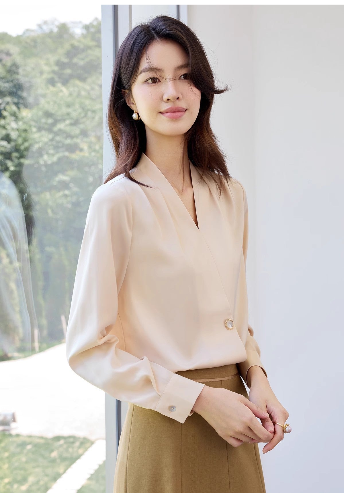Summer New Style High-End Professional Women's Skirt Suit, Fashionable and Elegant Goddess Style Long-Sleeved Shirt and Skirt Formal Wear Ol