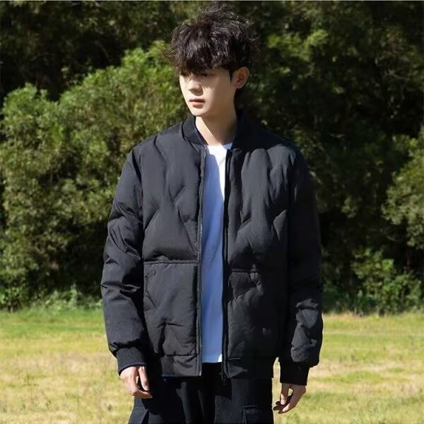 Men's Oversized Trendy Cotton Jacket for Autumn and Winter, New Fashion Baseball Jacket, Warm Thick Coat