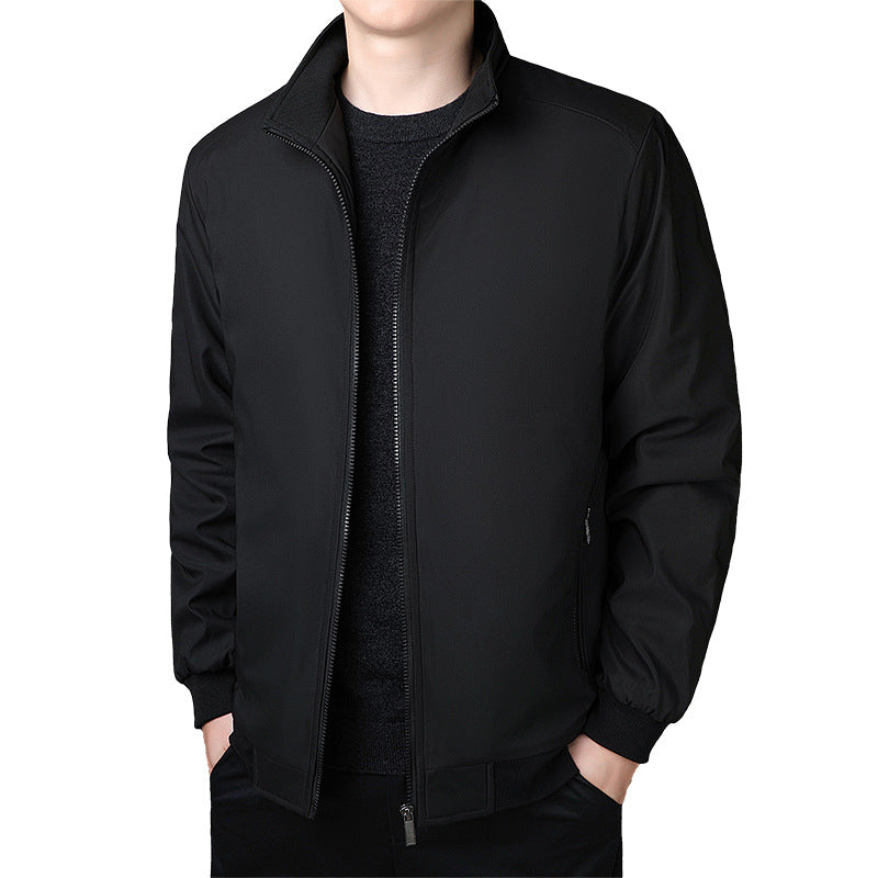 Classic Explosions plus size Middle-aged and Elderly Dad Clothes Winter fleece-lined Thickened Executive Collar Thickened fleece-lined Jacket