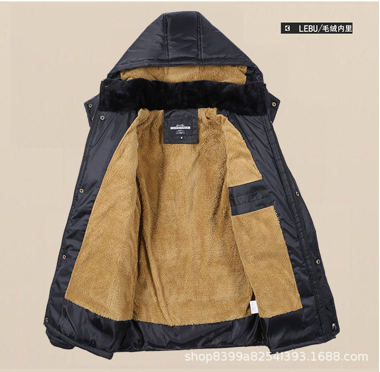 Cotton-padded coat for men 2019 new winter middle-aged and elderly warm cotton-padded coat fleece-lined thickened fashion dad wear wholesale