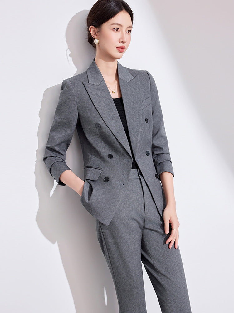 2025 Autumn and Winter Casual Fashion Suit Pants Business Wear Women's Cross-Border Export Pants Suit 6913