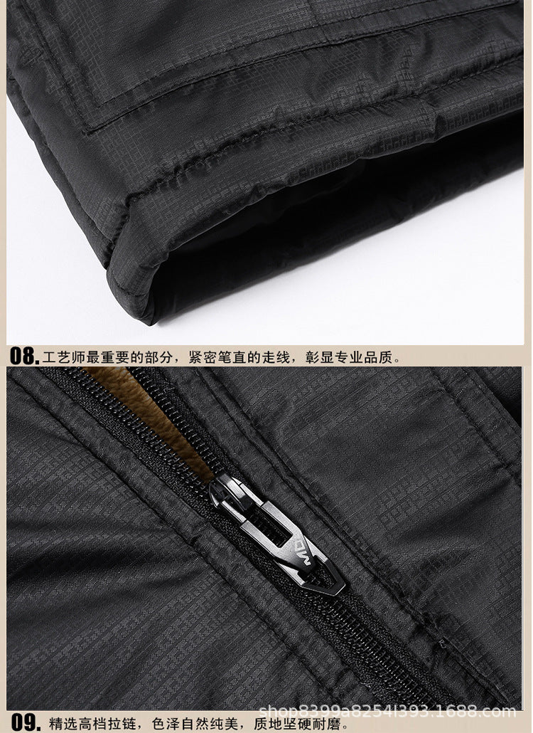 Cotton-padded coat for men 2019 new winter middle-aged and elderly warm cotton-padded coat fleece-lined thickened fashion dad wear wholesale