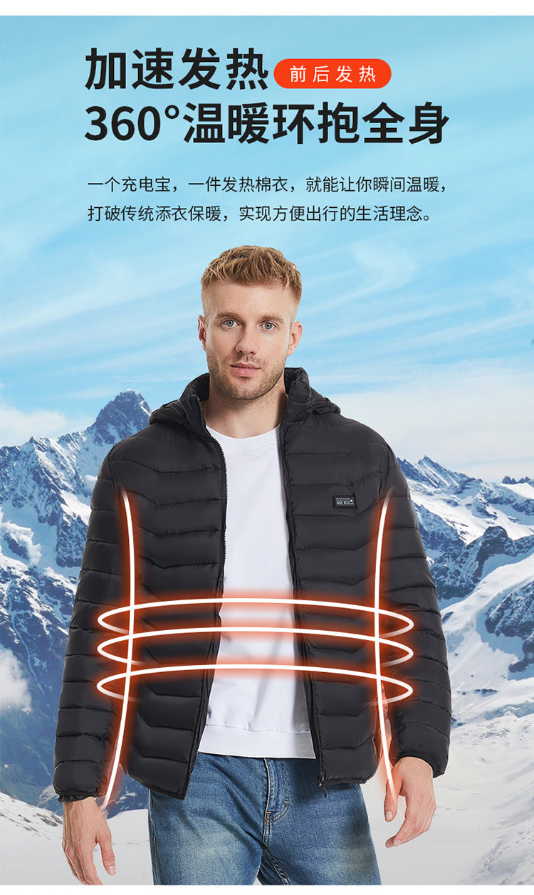 Cross-Border Exclusive Supply of Winter Four-Control Twenty-One Constant Temperature Smart Heating Jacket, Youth Casual Heating Clothing, Heated Clothing for Men and Women