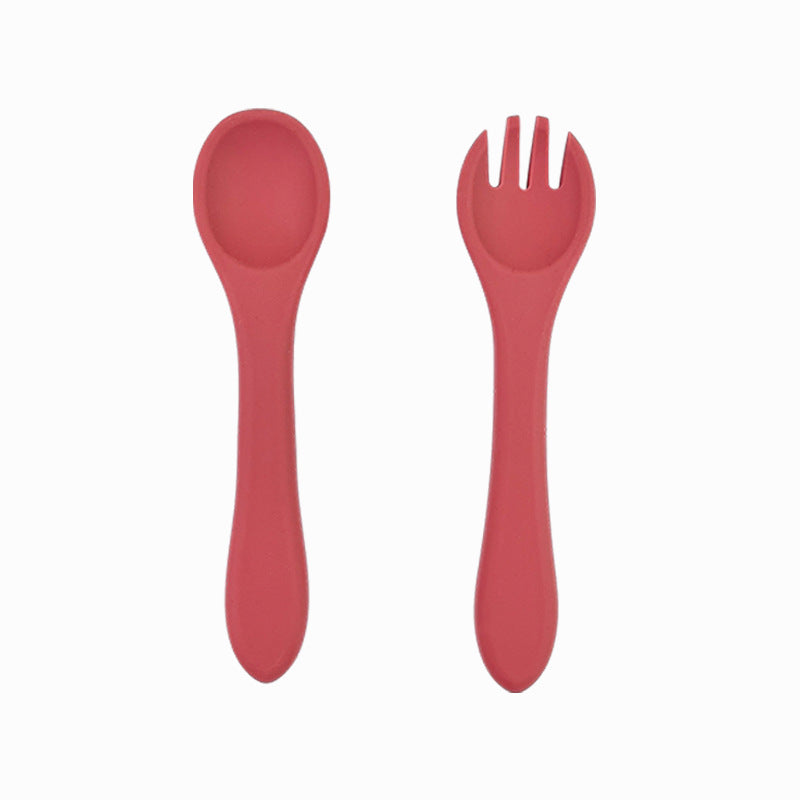 Children's Tableware Baby Feeding Auxiliary Food Spoon Portable Household Tableware Food Grade Silicone Baby Eating Training Spoon