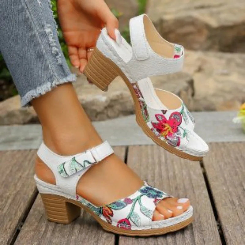 Ladies Shoes Fashion Summer Women's Sandals Outdoor Mixed Colors Open Toe Chunky Heels