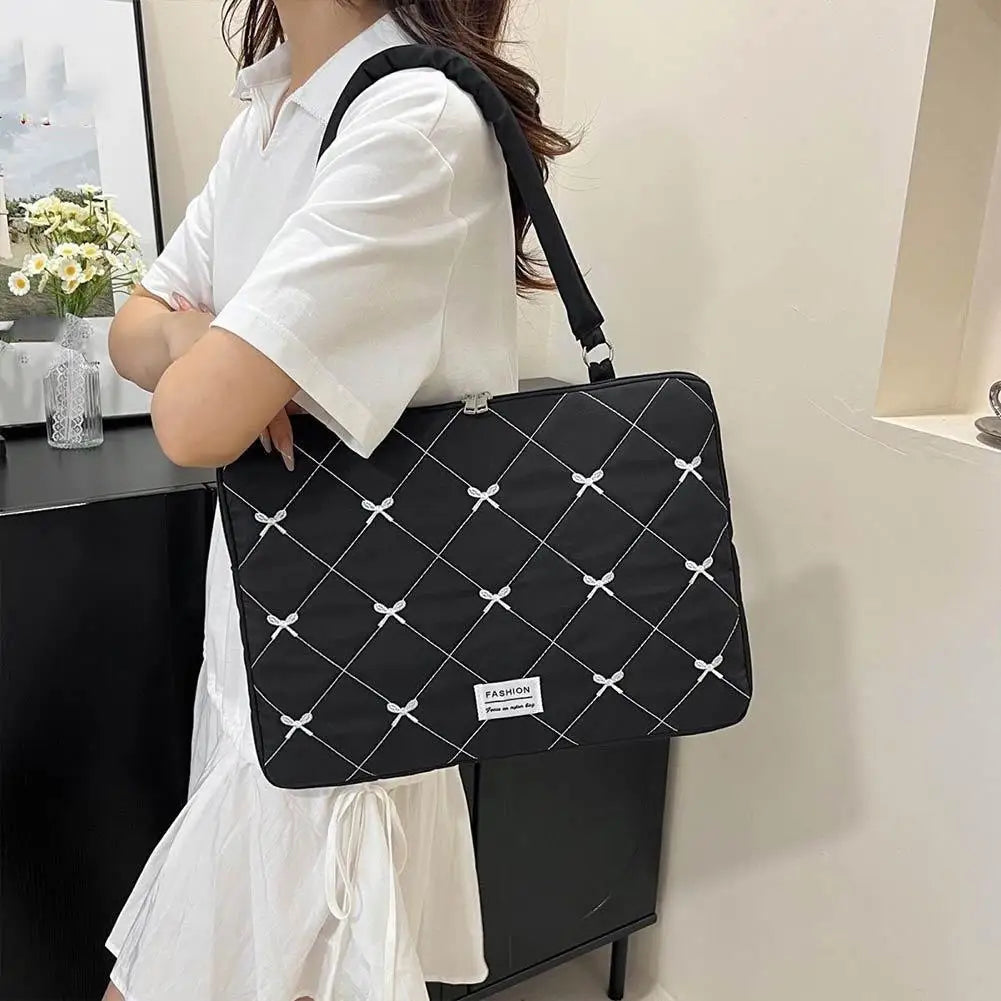 Travel Bag 15inch Portable Laptop Bags Bow with Handle Laptop Case Soft Material Cute Notebook Sleeve Travel