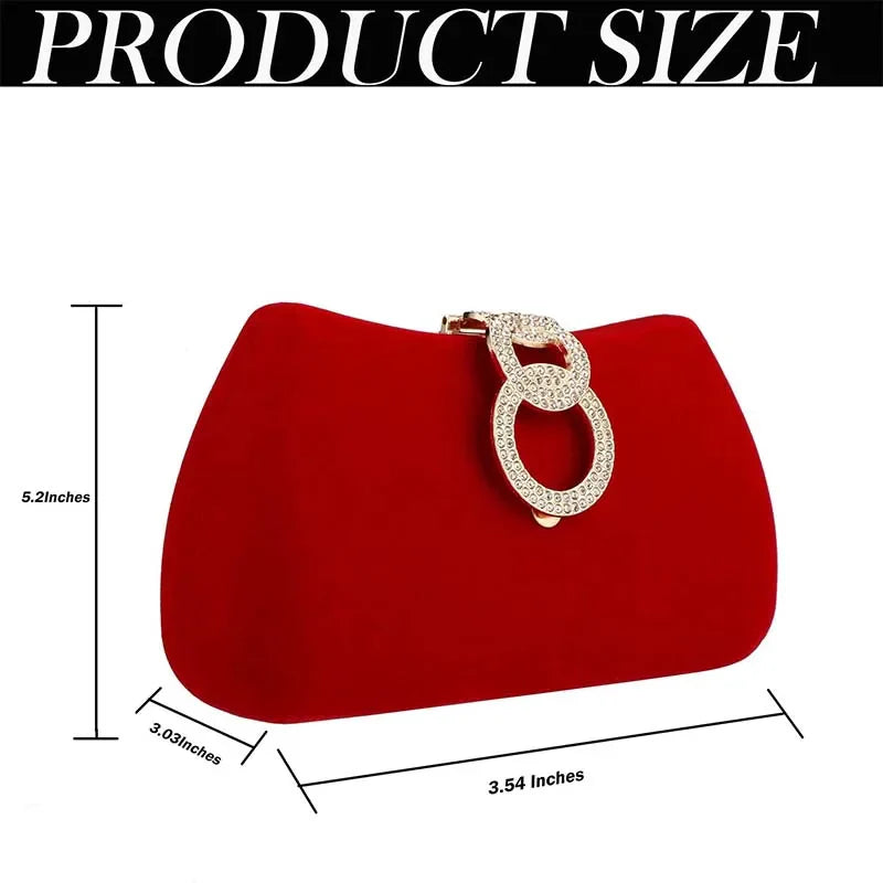 Red Moon Clutch Bags Design Women Clutches Diamonds Golden Velvet Evening Bags Party Wedding Handbags Purse Shoulder Bags