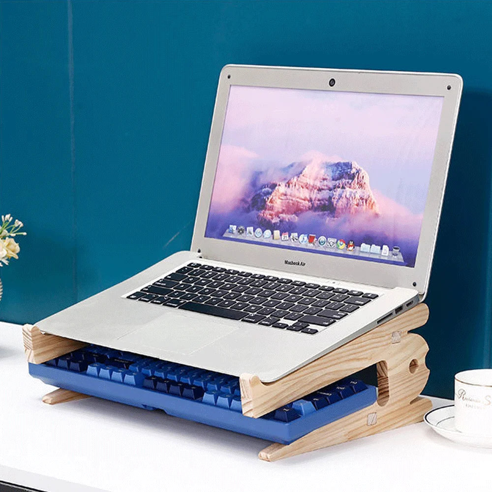 Solid Wood Laptop Stand Removable Vertical Bracket Cooling Base Cooling Heat Dissipation Laptop Holder Support Base PC LapTop