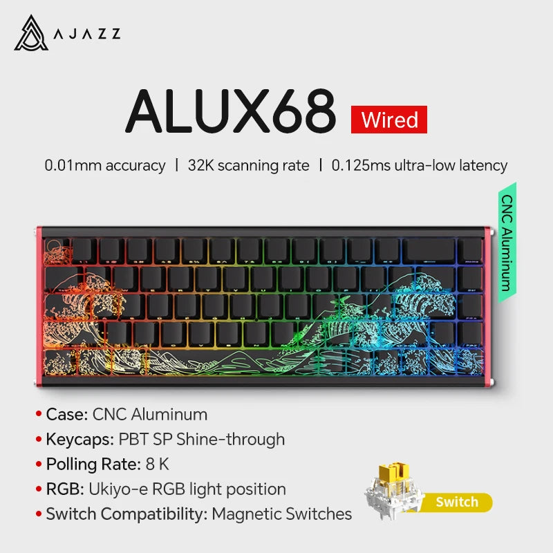 AJAZZ AK680 MAX Mechanical Keyboard HE Hall Effect Switch 60% 8k/1K RGB Wired/Wireless