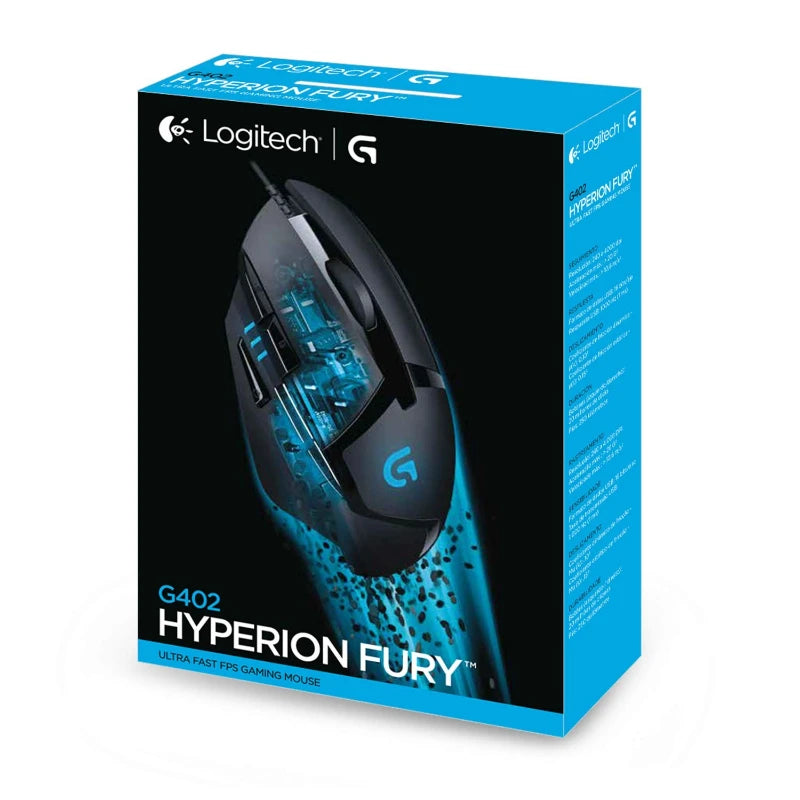 Logitech G402 Wired Gaming Mouse with 8 Programmable Buttons, High-speed Fusion Engine, RGB Lighting, for PC Laptop Gamers