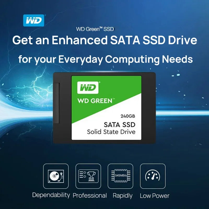 Original SSD WD GREEN 2.5" SATA III SLC internal Solid State Disk 1TB 2TB Read Speed 545MB Hard Drive for Laptop Desktop SSD