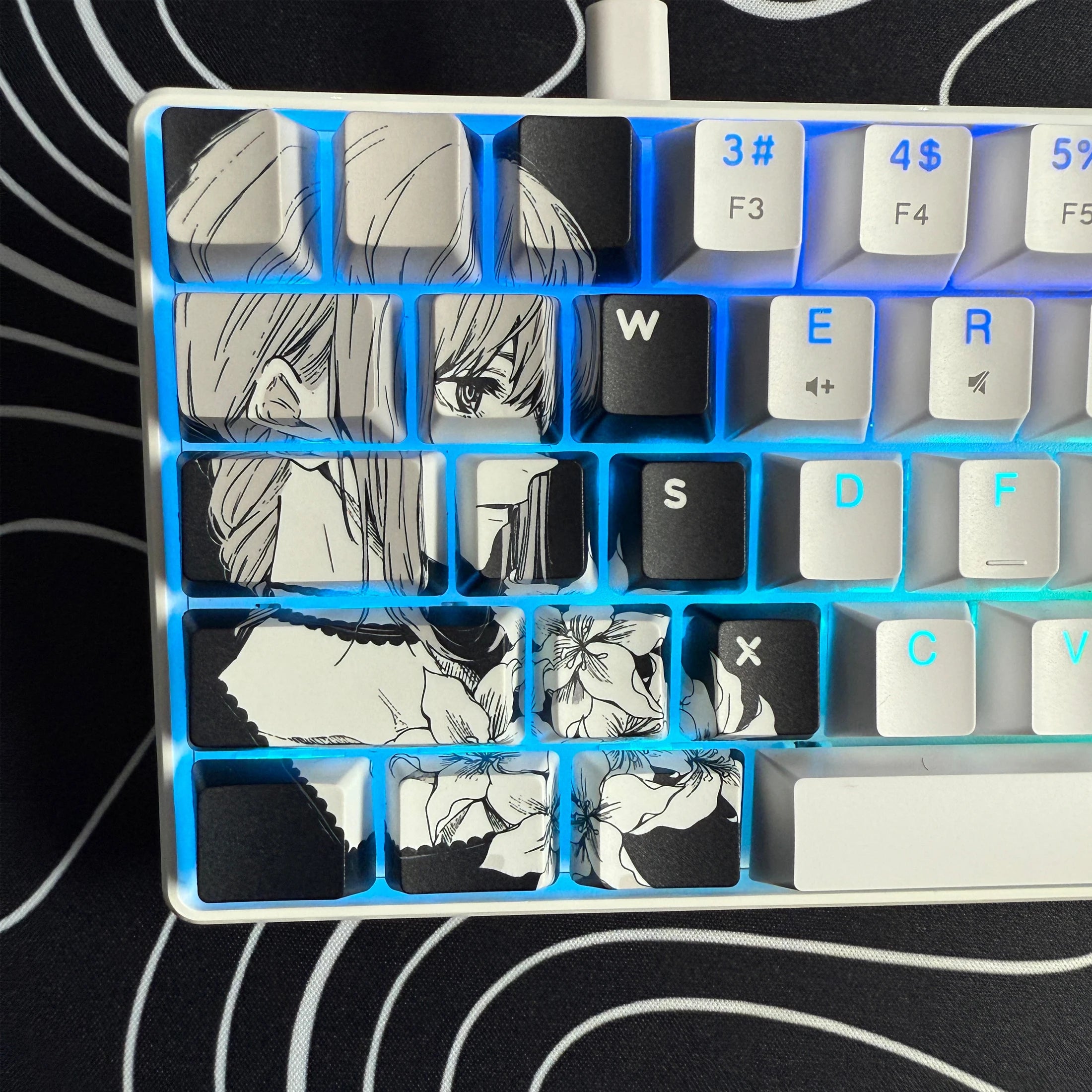 Gaming Mechanical Keyboard, Wired RGB Backlit Mini Keyboard, Ultra-Compact Anti-Ghosting No-Conflict 68 Keys Membrane Gaming