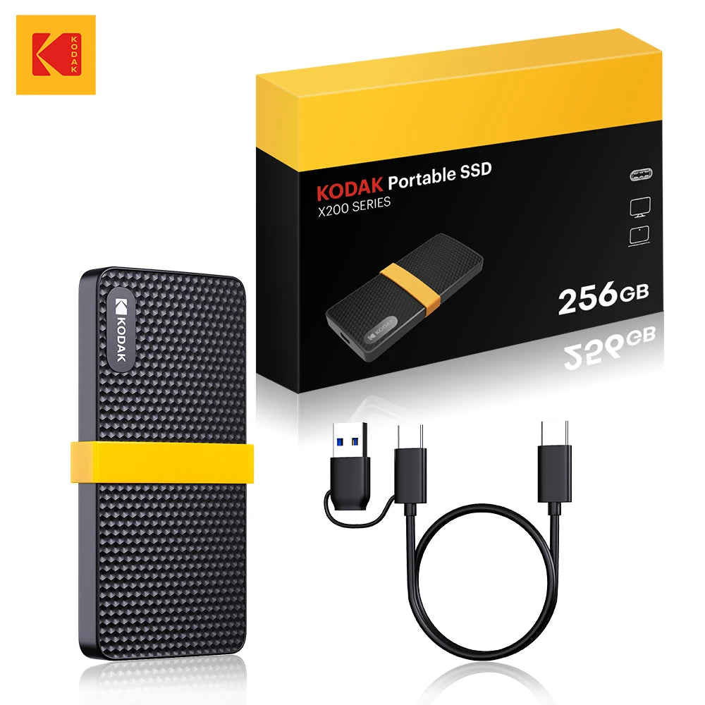 KODAK Original X200 External SSD Hard Drive HD Externo USB3.1 Portable
