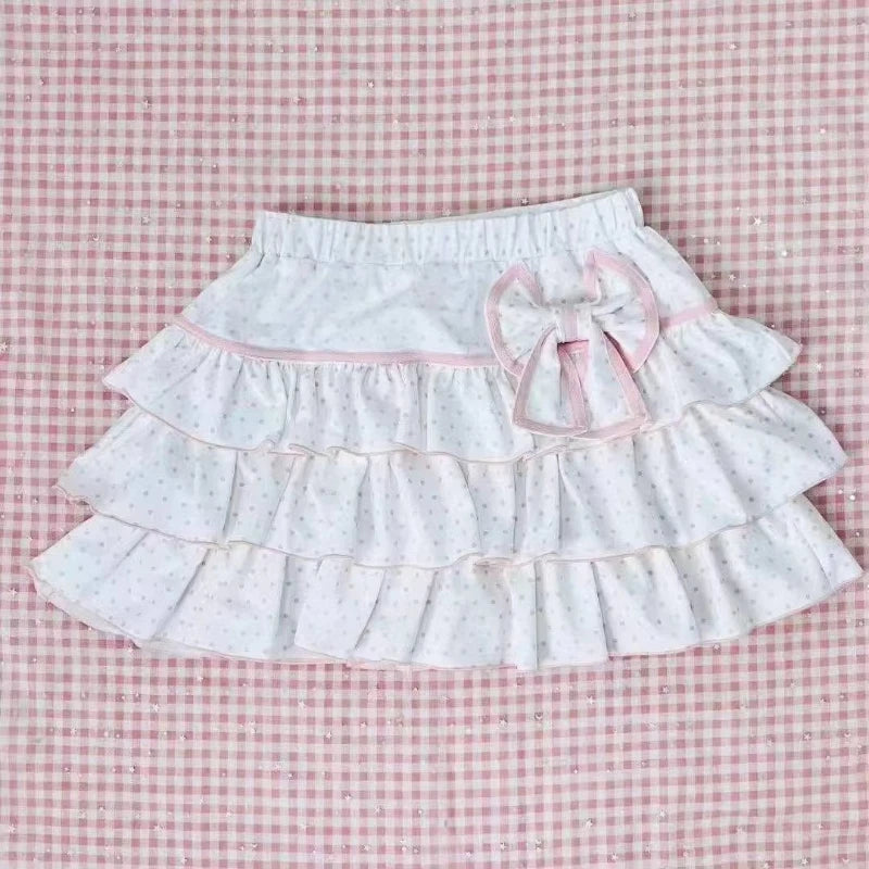 Lace Ruffle Mini Skirt – Kawaii Sweet Lolita Bow Detail
