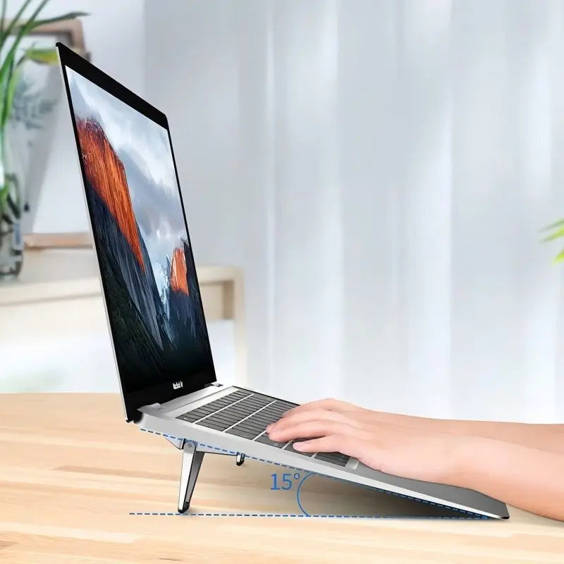A pair of zinc alloy laptop invisible stands, mini portable desktop height-increasing cooling foldable support frames