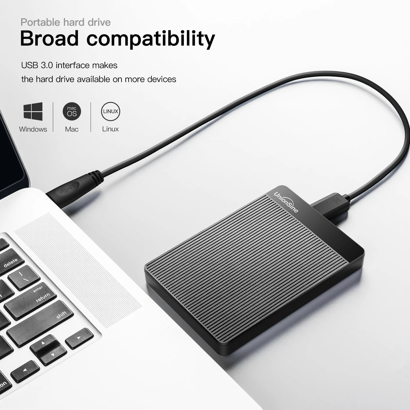‌【Fast Shipping】UnionSine 500GB USB3.0 External Hard Drive Portable for PC/Mac/Desktop/MacBook, High-Speed Storage‌