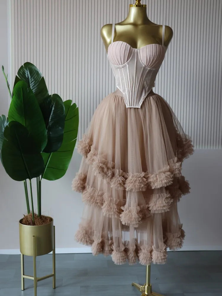 Women's Dress Set Sleeveless Strap Tops and Pleated Tiered Skirts Suit Elegant Vacation Birthday Two 2 Piece Set Outfits