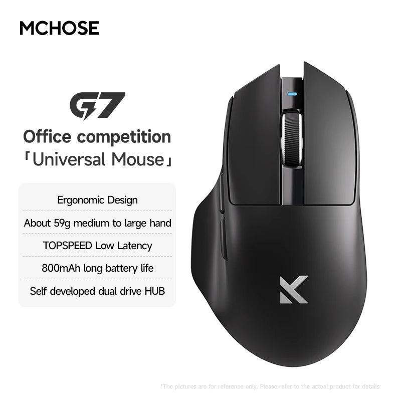 MCHOSE G7 MAX Tri-Mode  Gaming Office Mouse  PAW3395 26000DPI 800mAh Low-Power Ergonomic Design Lightweight