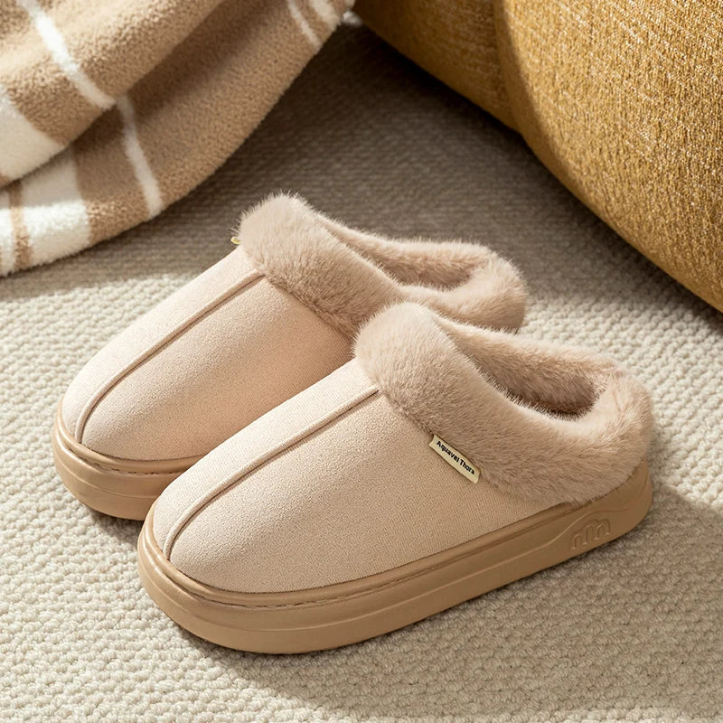 Fashion Women's Winter Slippers Indoor Warmth Anti-slip Comfort Thick Sole Casual Couple Home Shoes Snow Boots