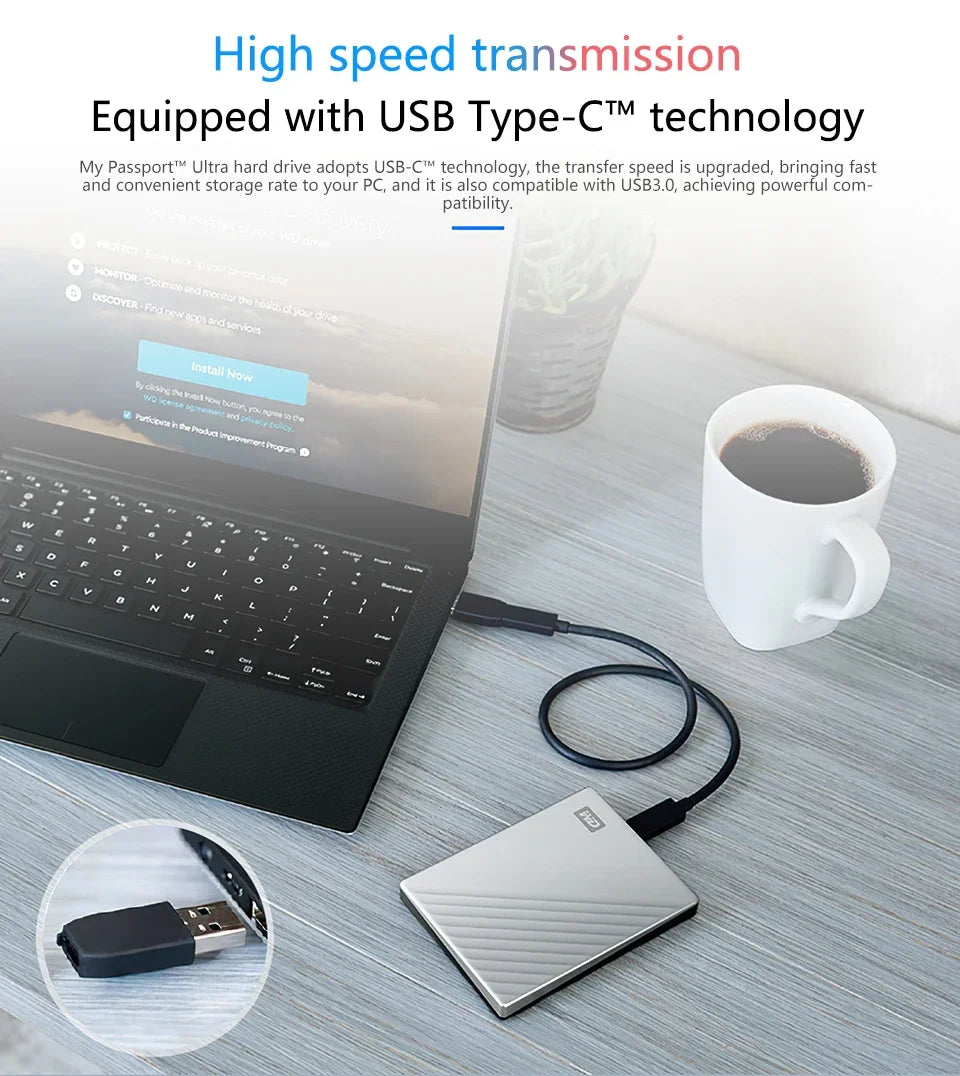 Weste My Passport Ultra 1TB 2TB 4TB PHDD External Hard Drive HDD 2.5" Hard Disk