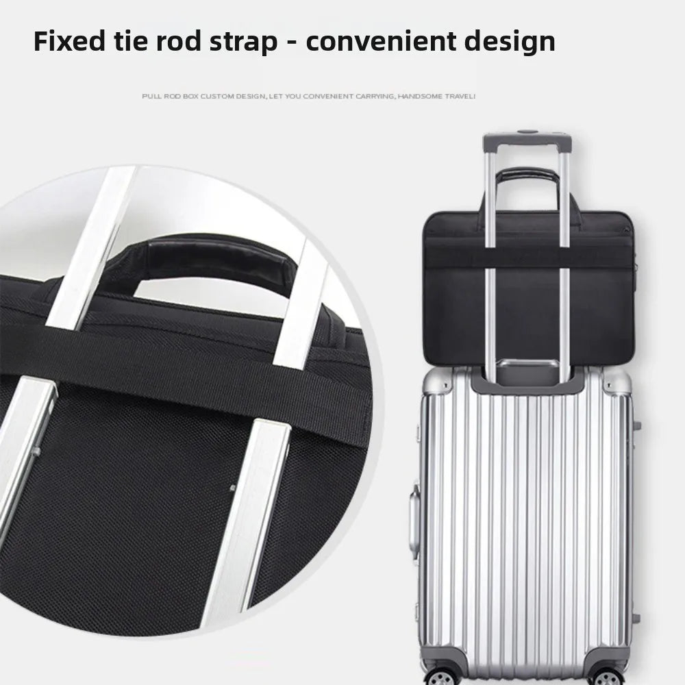15.6inch Men Business Laptop Bag Shoulder Strap Waterproof Portable Laptop Bags Solid Color with Handle Notebook Shoulder Bag