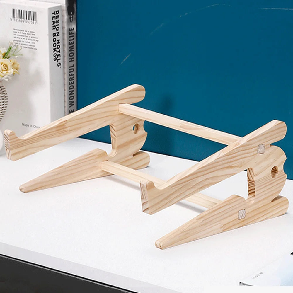 Solid Wood Laptop Stand Removable Vertical Bracket Cooling Base Cooling Heat Dissipation Laptop Holder Support Base PC LapTop