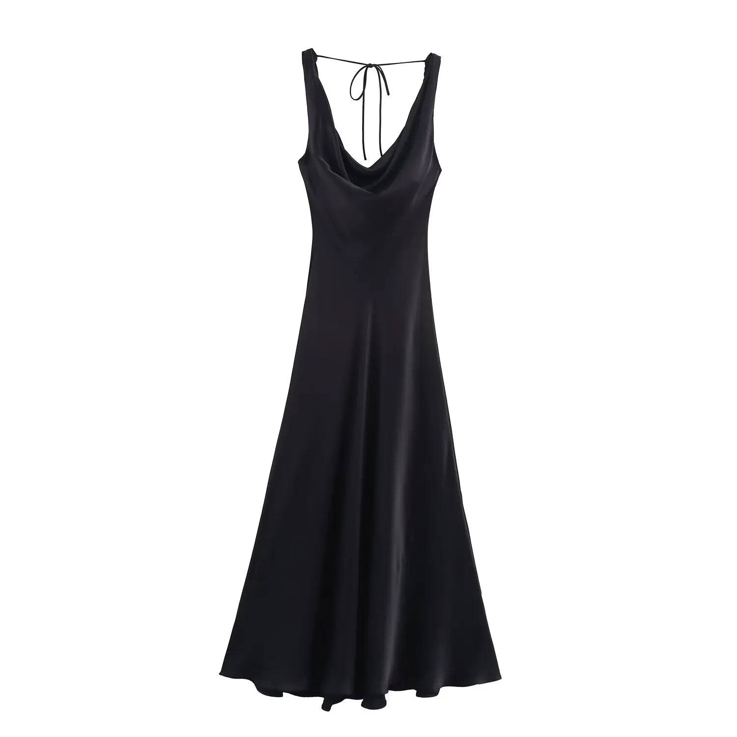 Zara satin dress, backless, V-neck, elegant, sexy