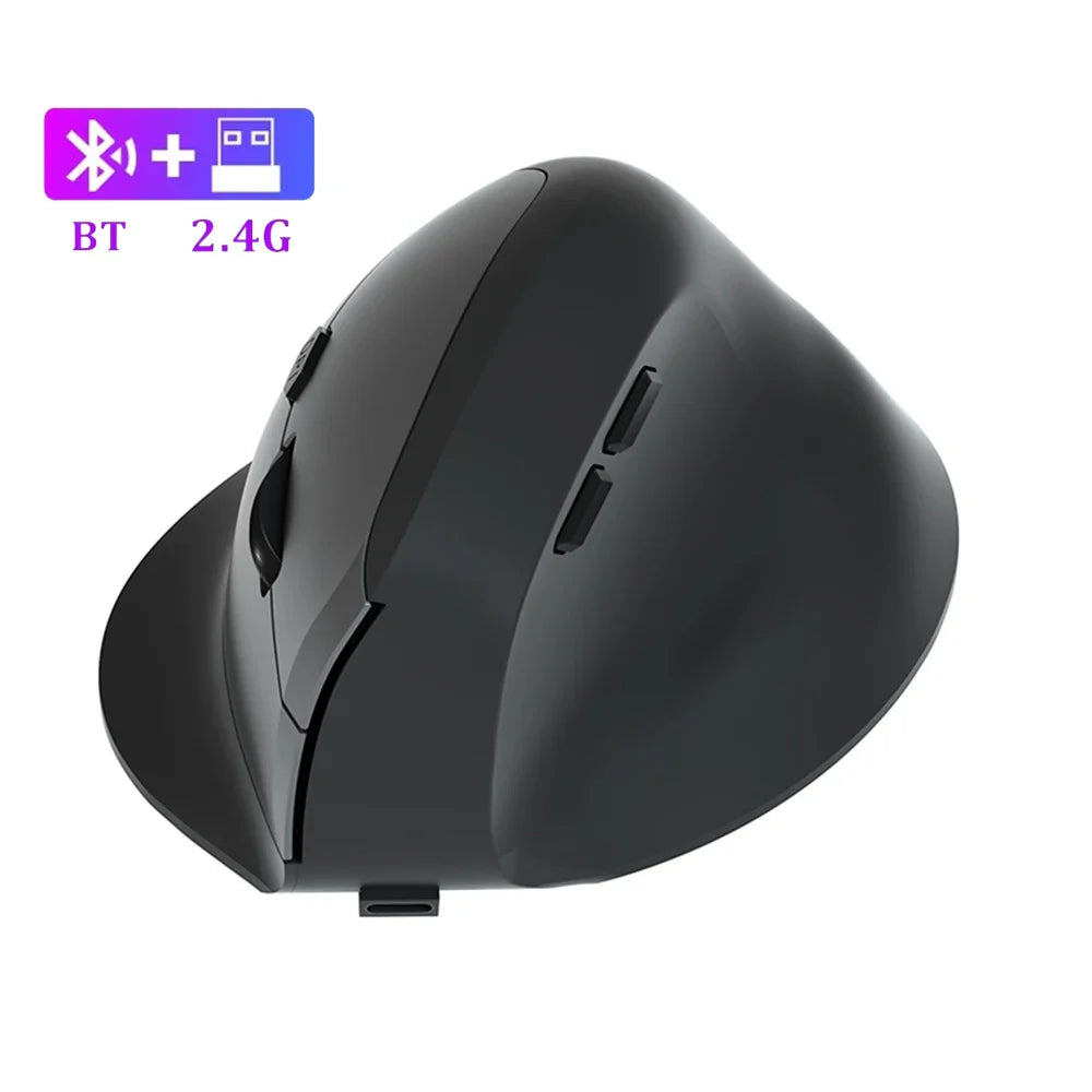 Bluetooth Vertical & Ergonomic 2.4G Wireless Optical Mice with 3 Adjustable DPI 800/1200/1600 6 Buttons for Laptop Desktop
