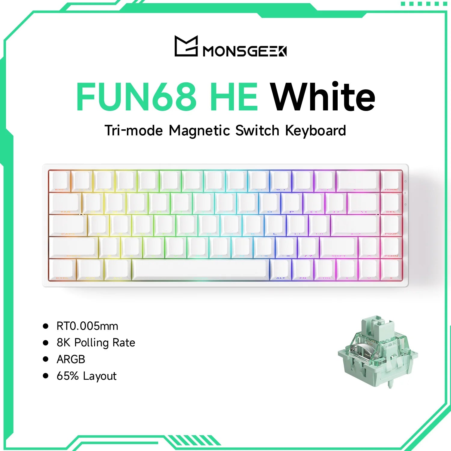 Akko MonsGeek FUN68 FUN60 PRO&MAX  HE Magnetic Keyboard 60% 65% Gaming Keyboards Rapid Trigger 8K Custom Keyboard Gamer Esports