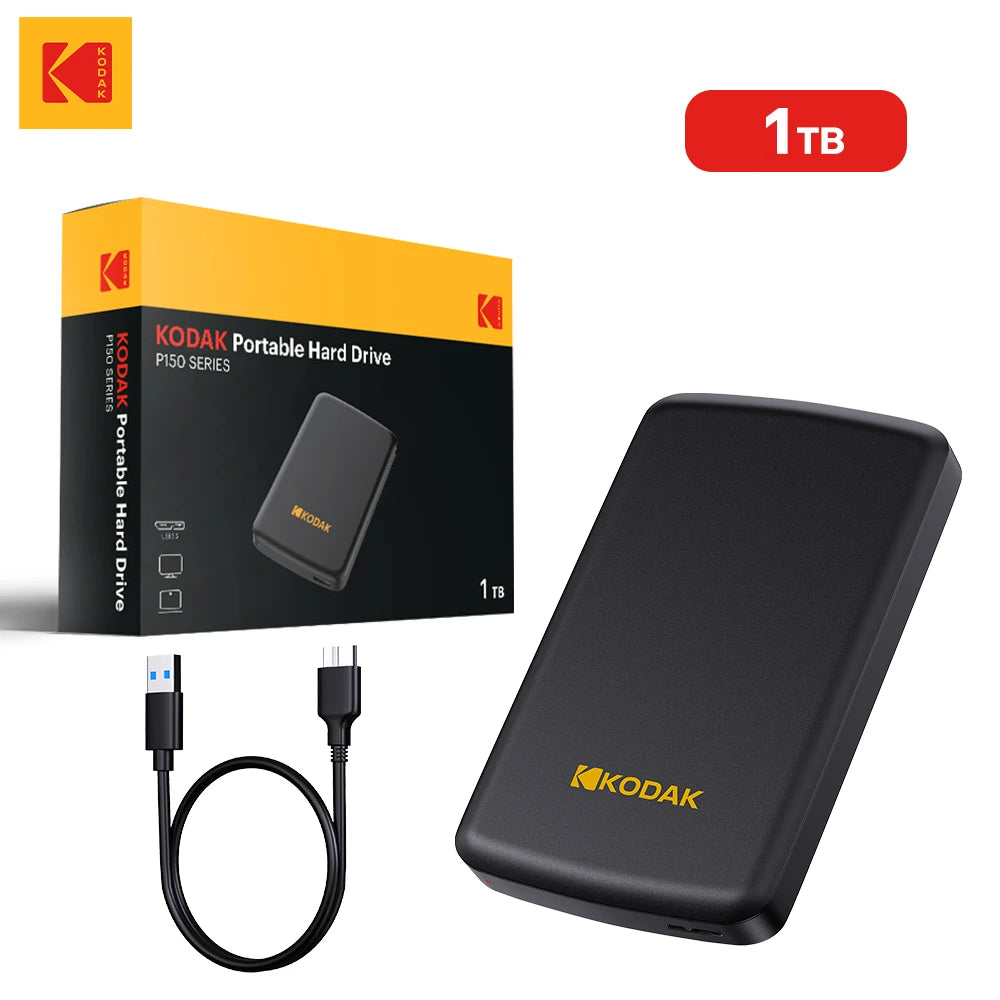 KODAK HDD 2.5 Inch Portable External Hard Drive 500GB 1TB USB 3.0 Storage Compatible for PS5 Xbox PC Mac Desktop MacBook