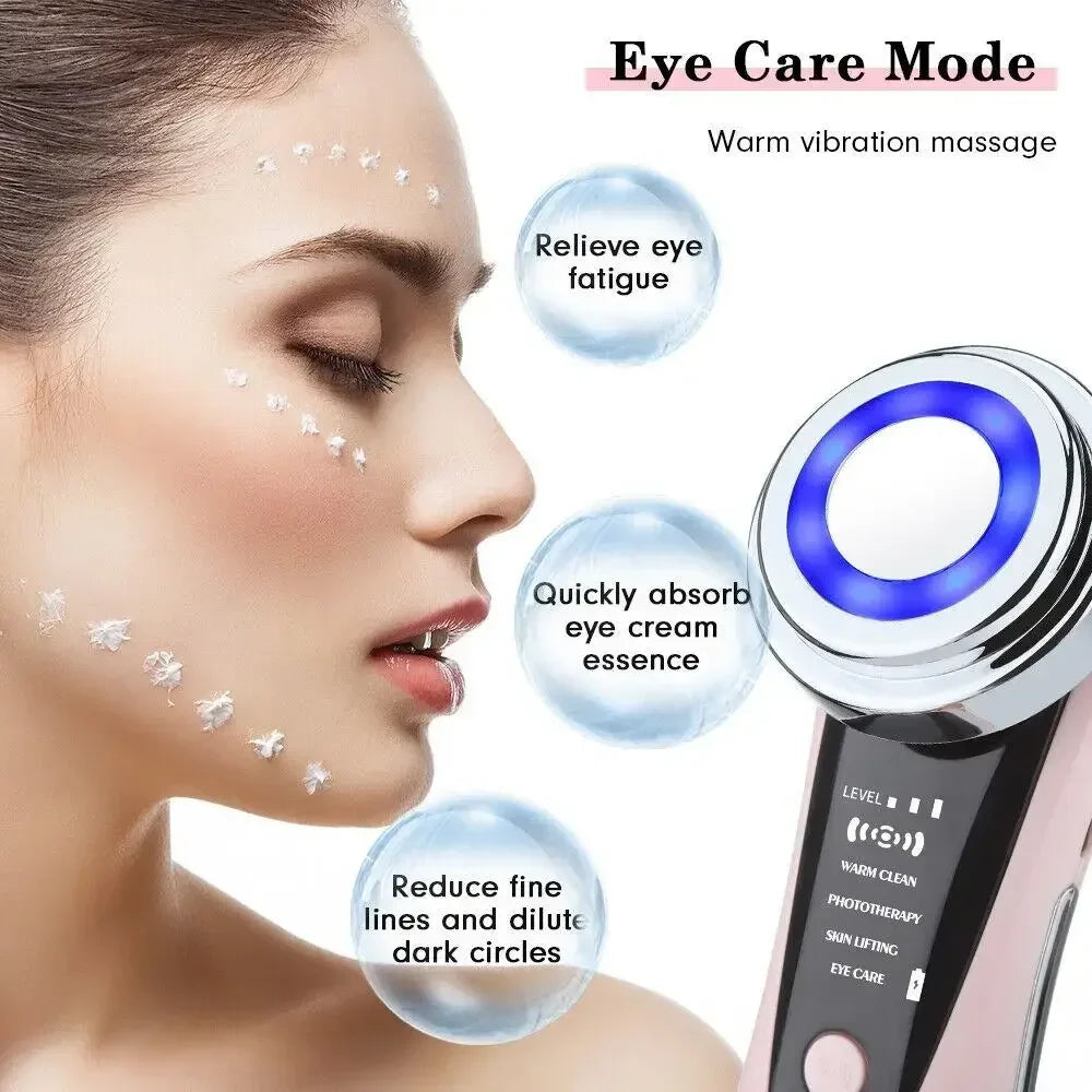 4-in-1 RF EMS Facial Massager | Wireless Face Lifting & Skin Rejuvenation Device with LED Photon & Ultrasound Double Chin Tightening