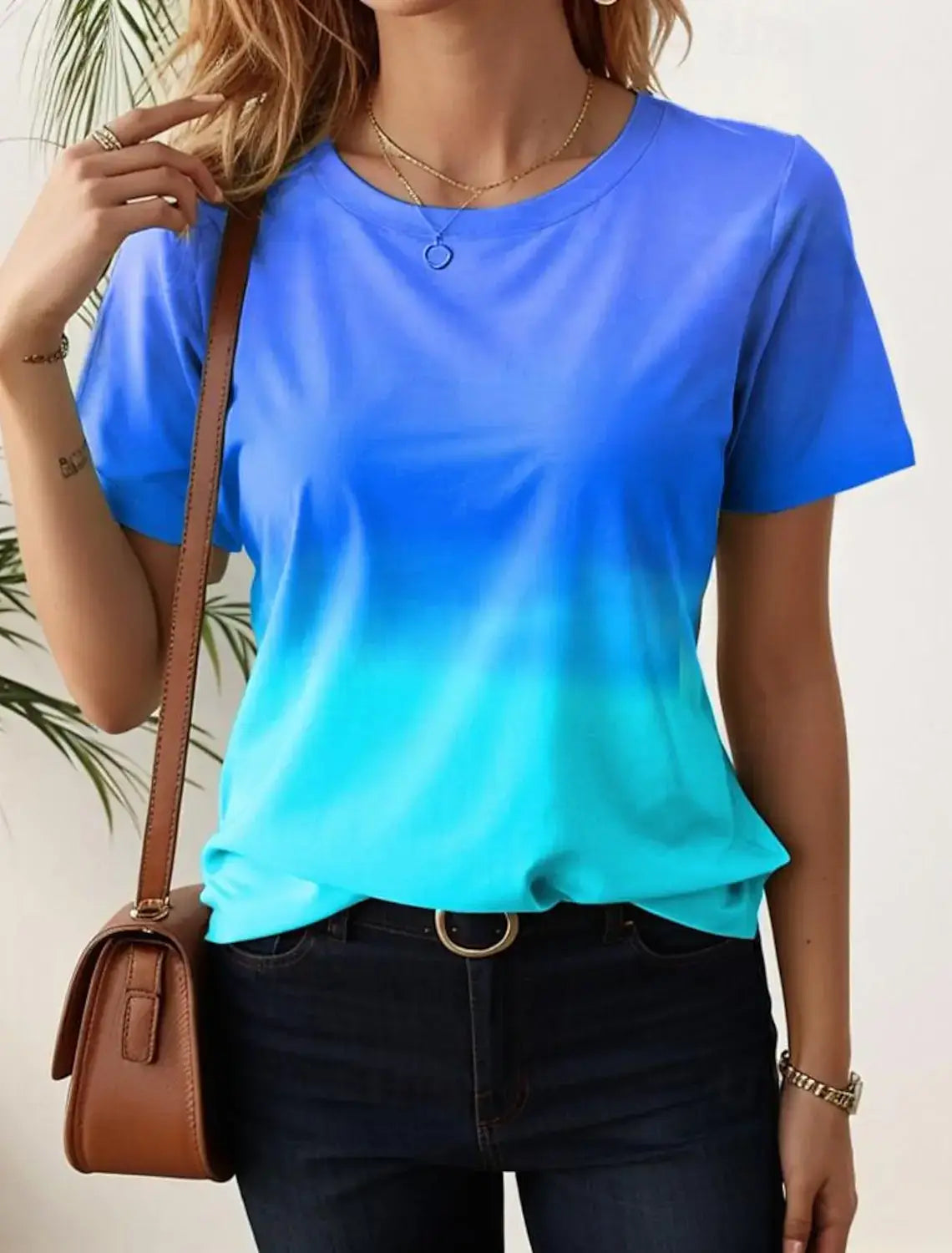 3D Gradient Print Women's Oversized T-Shirts
