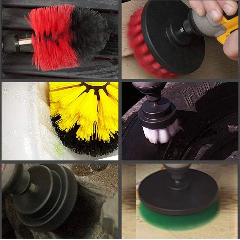 Free shipping 3 pcs/set electric scrubber drill clean brush for baseus official store car gadgets and accessories