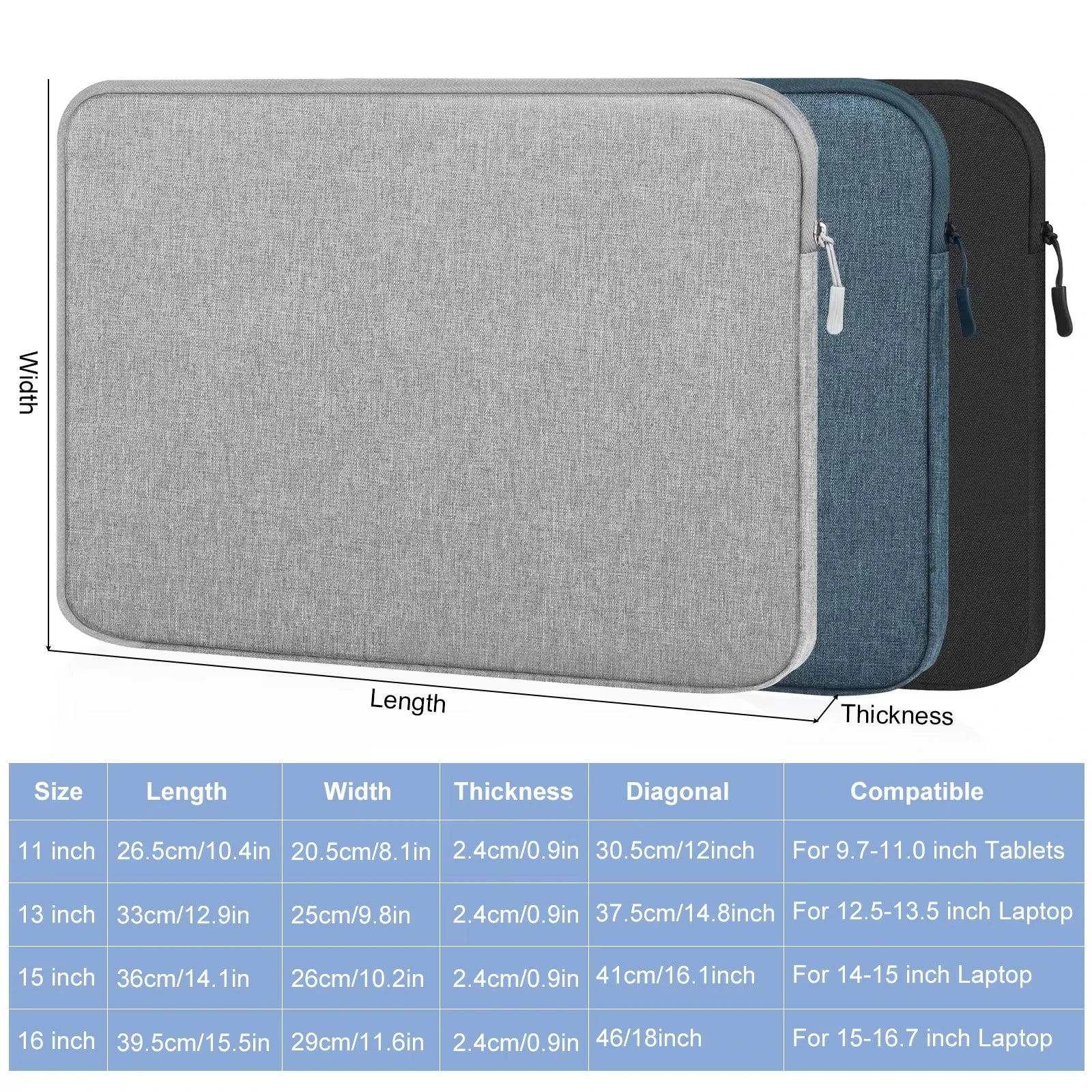 HAWEEL 11 13 15 16 inch Laptop Sleeve Case