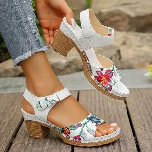 Ladies Shoes Fashion Summer Women's Sandals Outdoor Mixed Colors Open Toe Chunky Heels