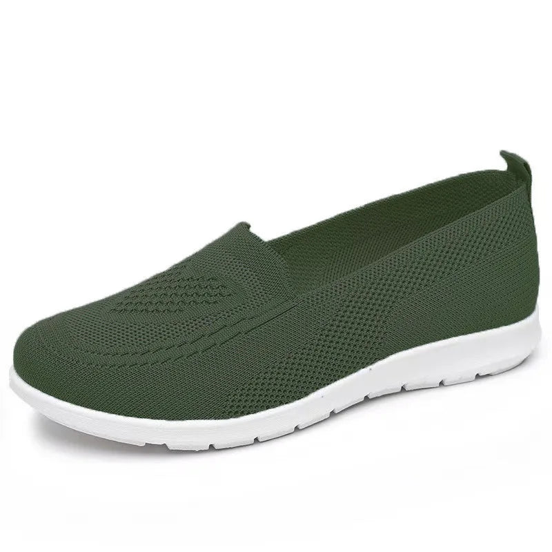Women’s Casual Slip-On Shoes Breathable Flat Chunky Sole