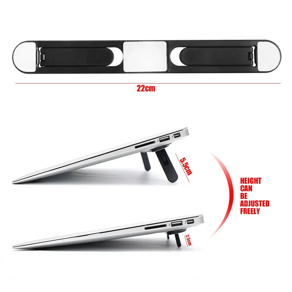 Foldable Laptop Stand Holder for MacBook Pro Air Invisible Notebook Holder Bracket Cooling Stand Universal Adhesive Laptop Stand