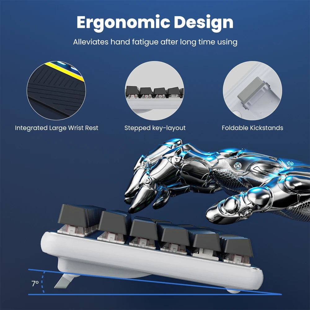 RK ROYAL KLUDGE RK918 Wired Mechanical Keyboard 108 Keys 100% RGB Backlit Gaming Keyboard