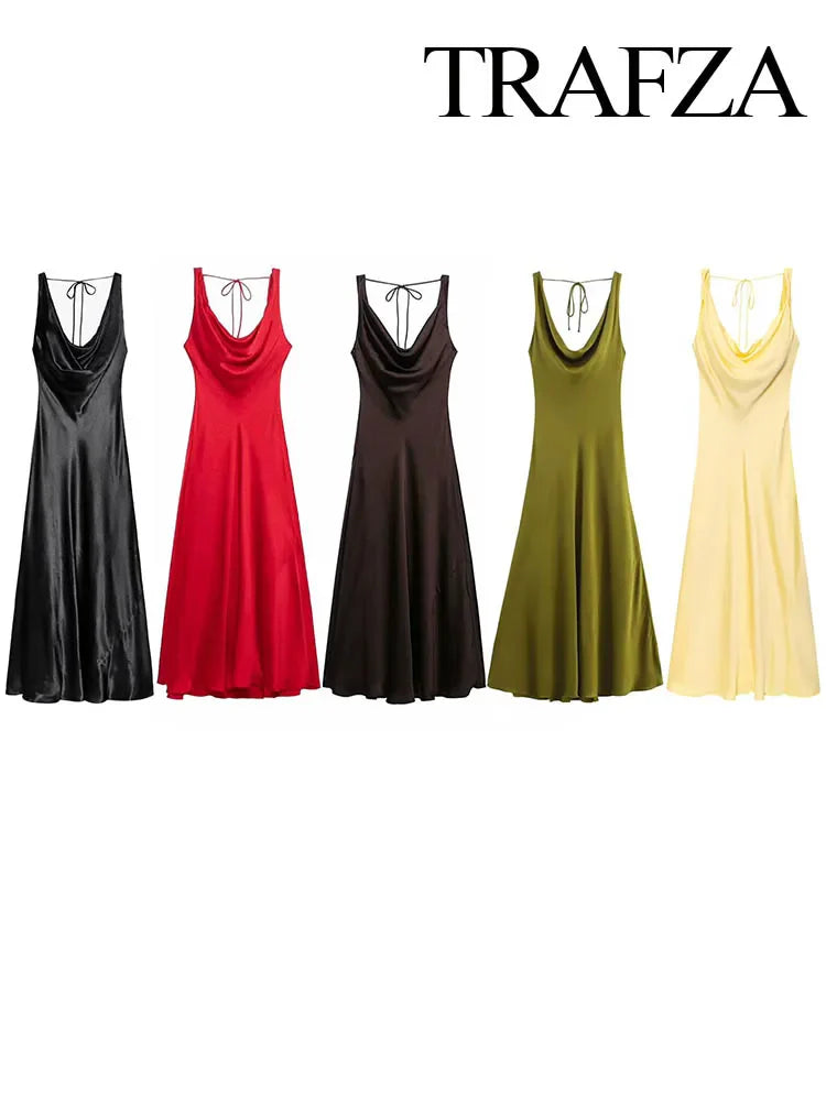 Zara satin dress, backless, V-neck, elegant, sexy